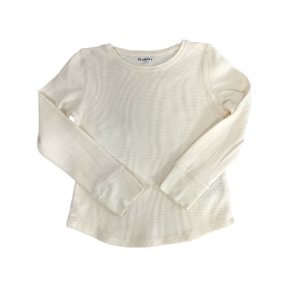 Old Navy Girl’s Cream Colored Long Sleeve Thermal Top - Picture 1 of 5